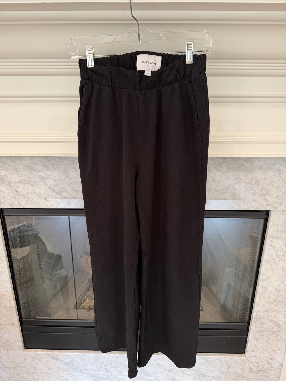 TALENTLESS Black Elastic-Waist Straight-Leg Pants